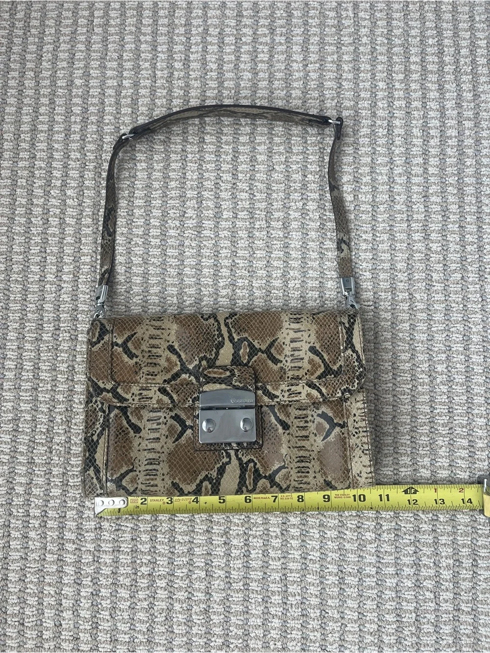 VTG Kesslord Y2K Python Embossed Baguette Shoulder Bag